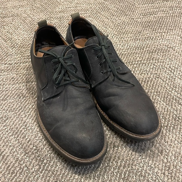 Seven91 Dress Shoes Mens 12 Oxford Black Faux Leather Lace Up Low Top Comfort - Picture 1 of 6